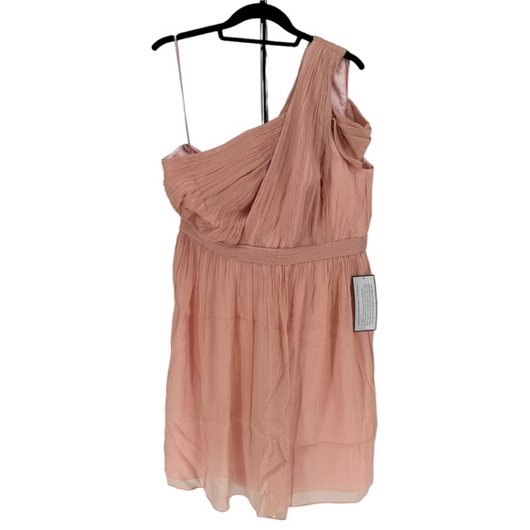 J. Crew Cara Silk Chiffon One Shoulder Dress in Misty Rose size 16 NWT - Picture 4 of 15